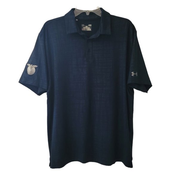 Under Armour Other - Under Armour Mens Size Large Heat Gear Golf Polo Shirt Blue Short Sleeve Casual